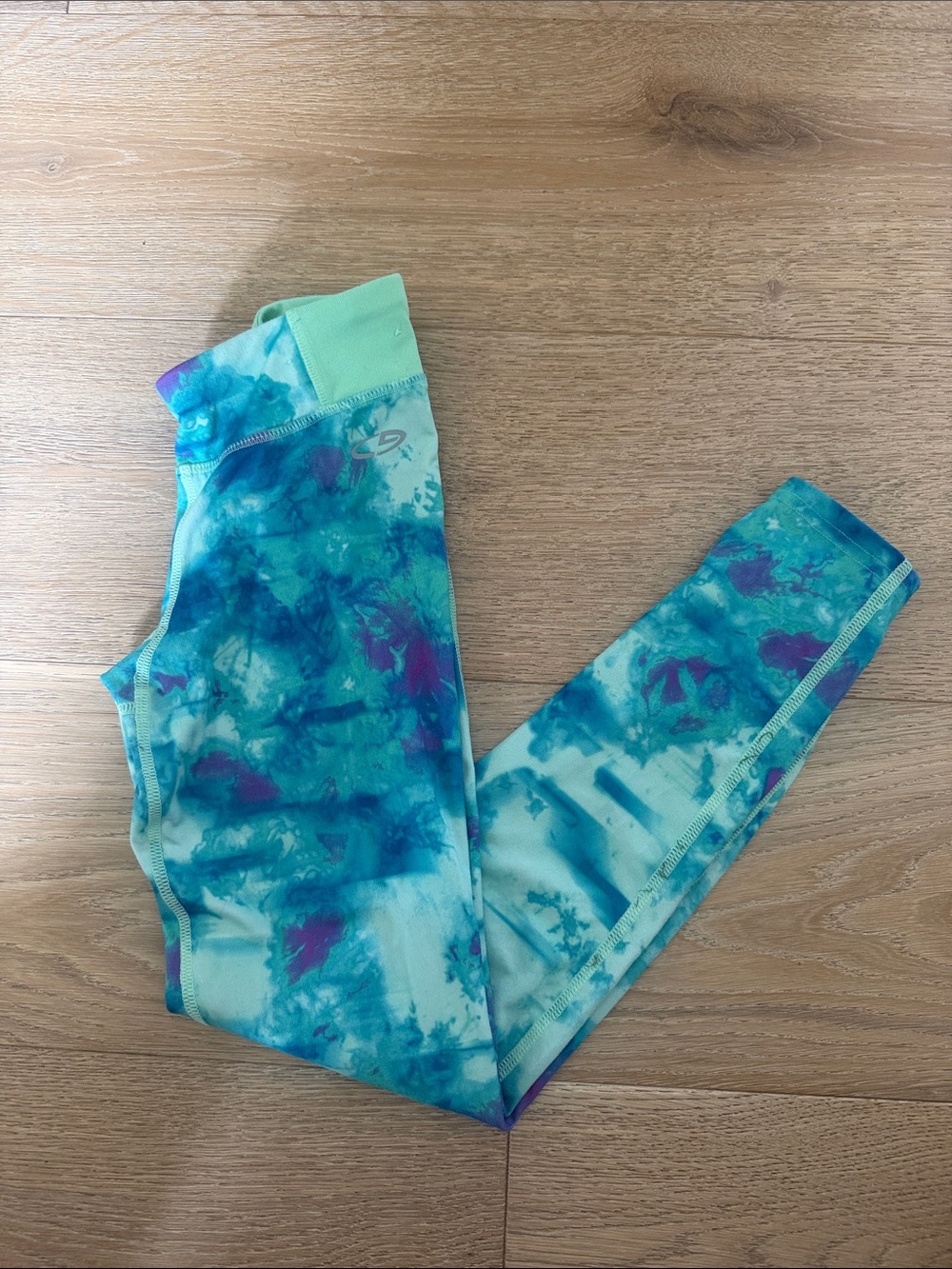 Champion Girls' Aqua & Purple Tie-Dye Leggings